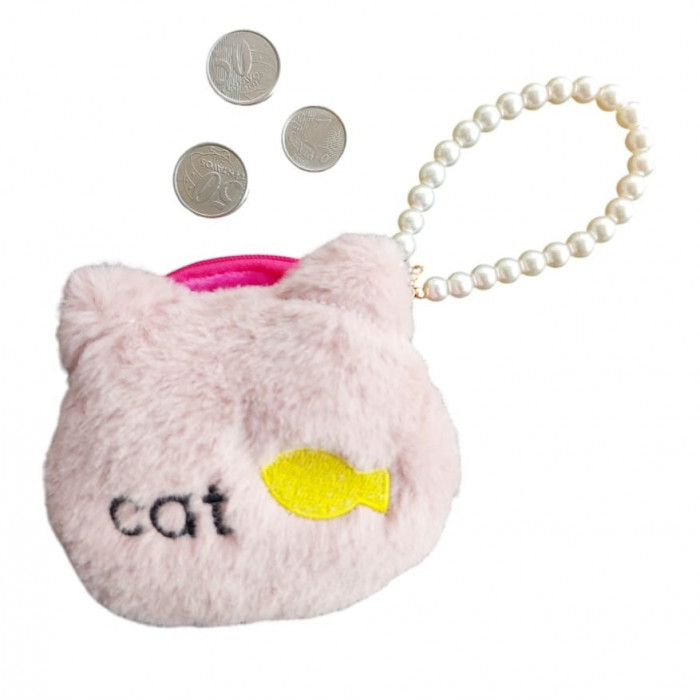 Porta moedas Cat pelúcia